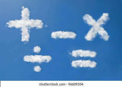 Mathematics clouds symbol