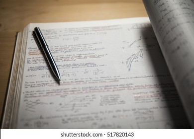 Mathematics, Equations , Aerodynamics Handwritten Notes Close-up