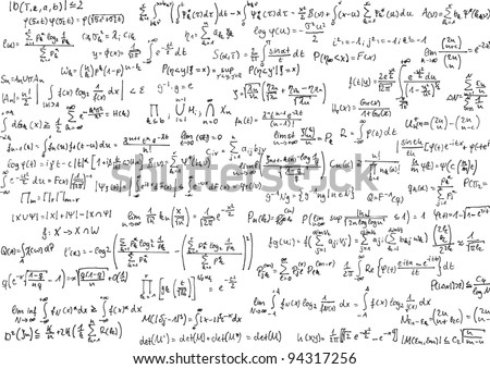 Mathematics equations on white