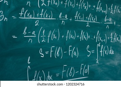 Mathematics lesson differential and integral calculus Chalkboard.