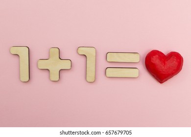 The Mathematics Of Love. One Plus One Equals The Heart.