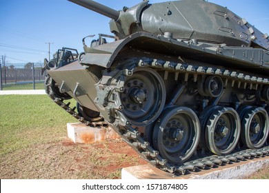 Mato Grosso Do Sul, Brazil - July 07, 2019 - Ground Combat Vehicle On Display In Front Of The Army Barracks In The City Of Dourados In The State Of Mato Grosso Do Sul, Brazil.