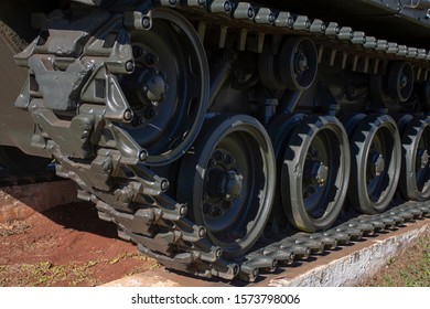 Mato Grosso Do Sul, Brazil - July 07, 2019 - Ground Combat Vehicle On Display In Front Of The Army Barracks In The City Of Dourados In The State Of Mato Grosso Do Sul, Brazil.