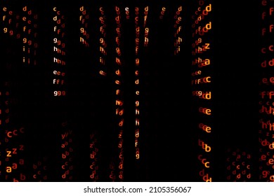 Matrix alphabet deep dimension fire tone abstract text background