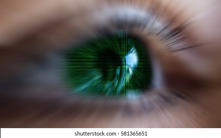 matrix eyes concept, data encryption