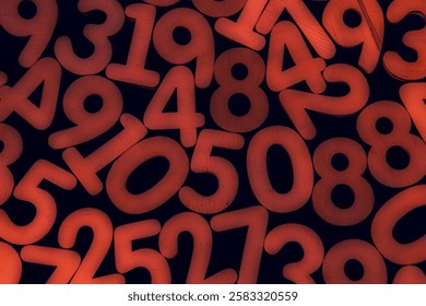 Matrix-Style Numbers Falling in Digital Space. Abstract Mathematical Numbers on a Dark Background.

