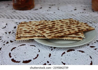 Matsa Bread Laying On The Table In Lviv Caffee