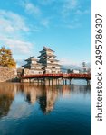 Matsumoto Castle or Crow Castle in Autumn, is one of Japanese premier historic castles in easthern Honshu. Landmark and popular for tourists attraction in Matsumoto city, Nagano Prefecture, Japan