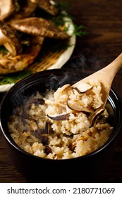 matsutake mushroom rice, japanese food