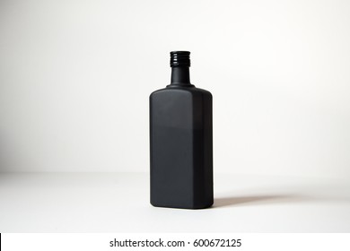 Matt Black Spirit Bottle Isolated