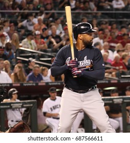 Matt Kemp Outfielder For The Atlanta Braves At Chase Field In Phoenix,AZ USA July 25,2017.