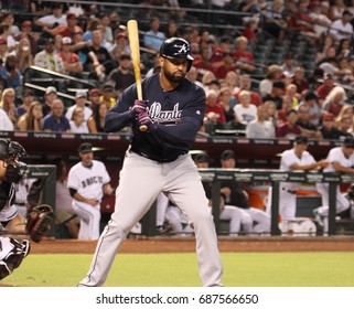 Matt Kemp Outfielder For The Atlanta Braves At Chase Field In Phoenix,AZ USA July 25,2017.