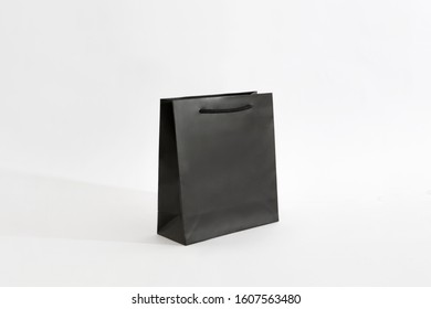 Matte Black Paper Bag Vertical Small