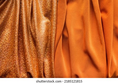 Matte And Shine Terracotta Color Fabric As A Background