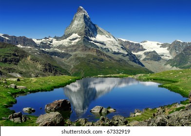 Matterhorn Behind A Beautiful Lake