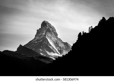 Matterhorn Cervino Black White Stock Photo (Edit Now) 581306974