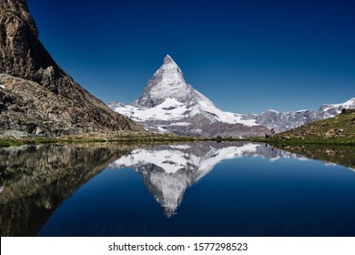 Matterhorn And Reflect Side At Switzerland