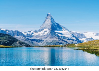 Matterhorn with Stellisee Lake in Zermatt, Switzerland