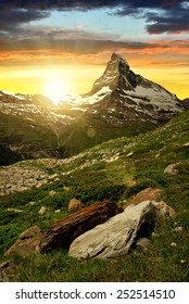 Matterhorn In The Sunset - Swiss Alps