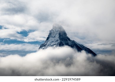Matterhorn wrapped in clouds in zermatt - Powered by Shutterstock