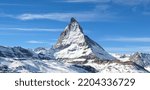 Matterhorn in Zermatt, Switzerland. Matterhorn winter. 
