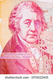 Matthew Boulton And James Watt, Portrait From England Banknote. 