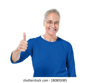 Mature Adult Man Giving Thumbs Up