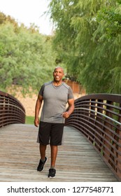 Mature African American Man Exercising. 