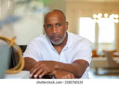 Mature African American Man Not Smiling.