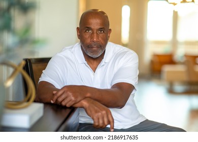 Mature African American Man Not Smiling.