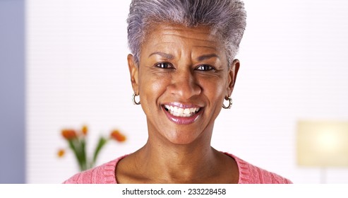 Mature African Woman Smiling At Camera