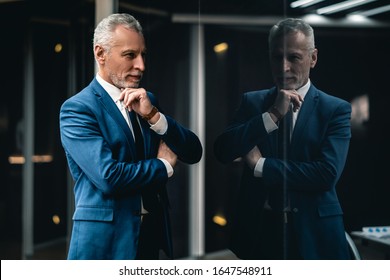 The mature businessman standing indoor