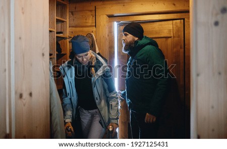 Similar – Image, Stock Photo Wooden hut at the frozen lake