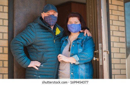 Mature Couple In Protect Mask, Stop Virus, Save Yourself