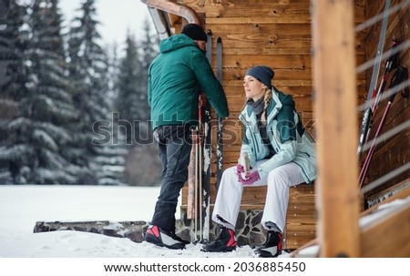 Similar – Image, Stock Photo Wooden hut at the frozen lake