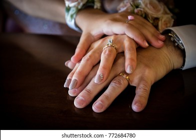 A Mature Couple In Second Marriage, With The Daughter Of The Bride And Her Foster Father.