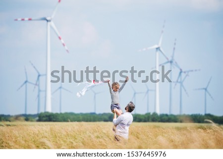 Similar – Image, Stock Photo Girl and a wind