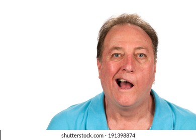 Mature Man With Bell's Palsy Talking While Half The Face Is Paralyzed.