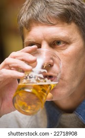 Mature Man Drinking Beer