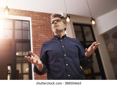 Mature Man During The Business Speech