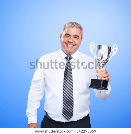 mature man proud of his trophy