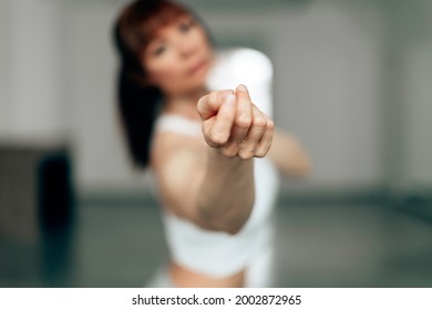 Mature Professional Dancer During Dance Routing Session At Studio - Focus On Hand