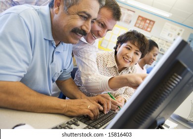 Mature Students Learning Computer Skills