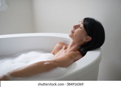 mature woman in a bathtub