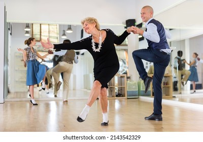 Mature Woman Dancing Swing Young Man Stock Photo 2143542329 | Shutterstock