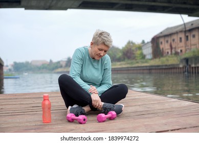 Mature Woman  Has Ankle Injury