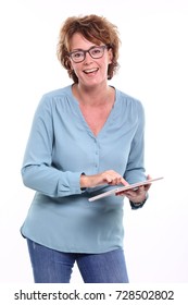 Mature Woman With An Ipad