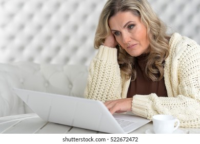 Mature Woman With Laptop