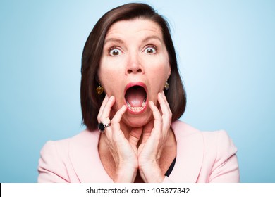 Mature Woman Pulling Funny Faces