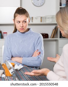 Mature Woman Scolding Her Upset Adult Stock Photo Shutterstock